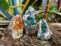 Natural Ball Malachite and Drusy Quartz On Dolomite Matrix Specimens x 6 From Mindingi Mine, Kambove, Congo