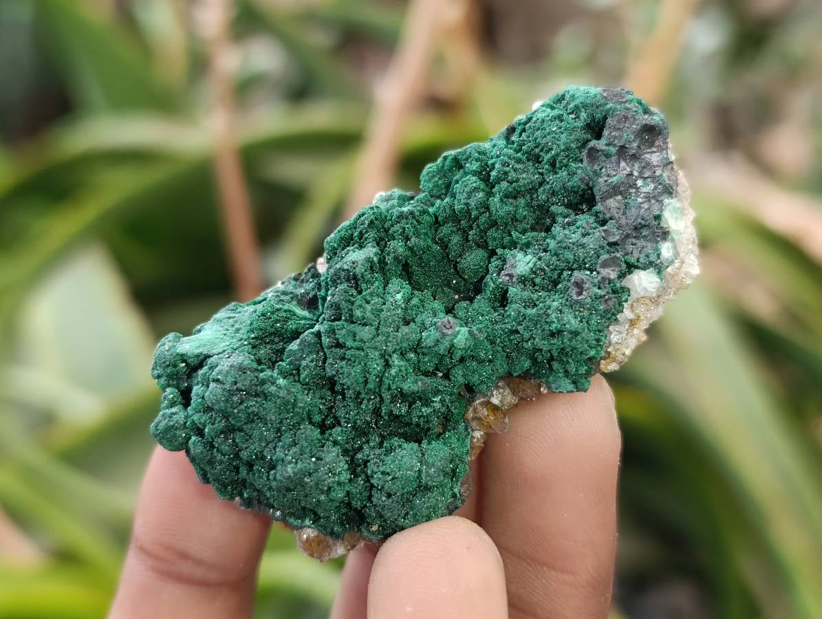 Natural Ball Malachite and Drusy Quartz On Dolomite Matrix Specimens x 6 From Mindingi Mine, Kambove, Congo - Toprock Gemstones and Minerals 
