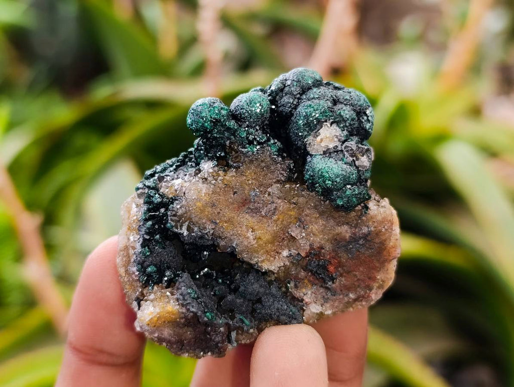 Natural Ball Malachite and Drusy Quartz On Dolomite Matrix Specimens x 6 From Mindingi Mine, Kambove, Congo - Toprock Gemstones and Minerals 