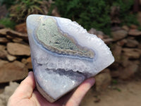 Polished Blue Lace Agate Standing Free Form x 1 From Nsanje, Malawi