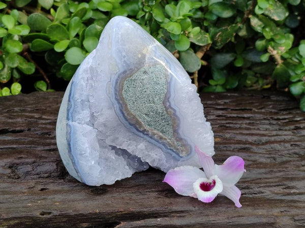 Polished Blue Lace Agate Standing Free Form x 1 From Nsanje, Malawi