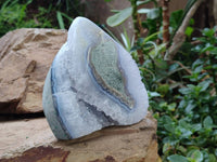 Polished Blue Lace Agate Standing Free Form x 1 From Nsanje, Malawi