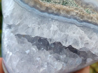 Polished Blue Lace Agate Standing Free Form x 1 From Nsanje, Malawi