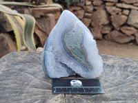 Polished Blue Lace Agate Standing Free Form x 1 From Nsanje, Malawi