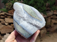 Polished Blue Lace Agate Standing Free Form x 1 From Nsanje, Malawi