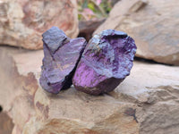 Natural Metallic Purpurite Specimens x 12 From Erongo, Namibia