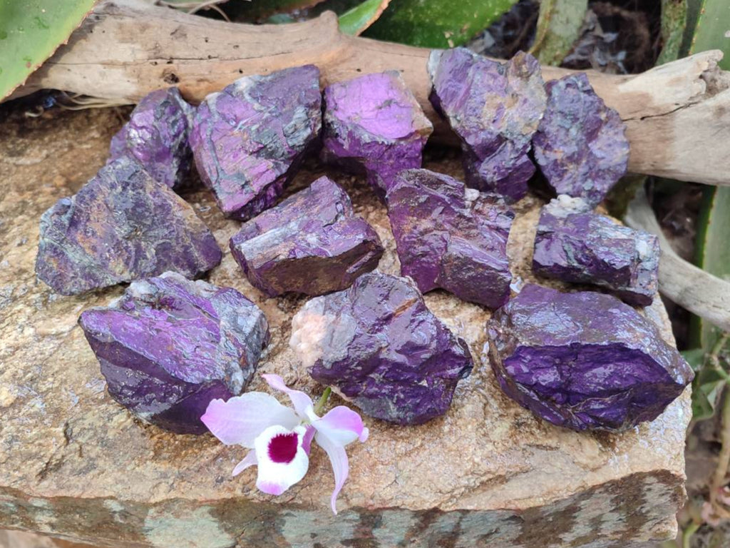 Natural Metallic Purpurite Specimens x 12 From Erongo, Namibia - Toprock Gemstones and Minerals 