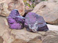 Natural Metallic Purpurite Specimens x 12 From Erongo, Namibia