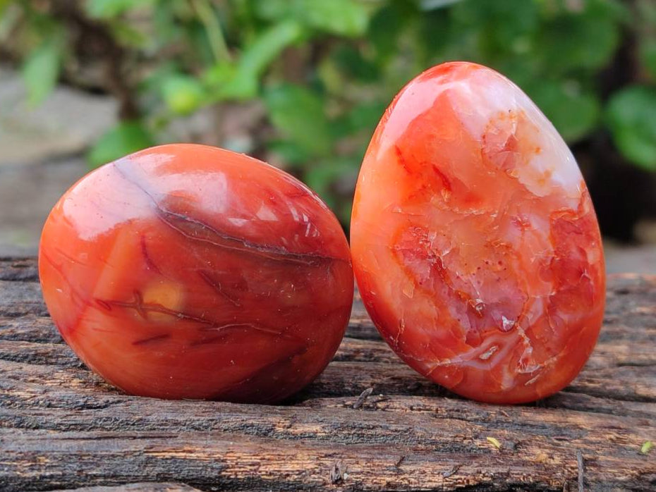 Polished Carnelian Agate Gemstone Galets x 20 From Madagascar - Toprock Gemstones and Minerals 