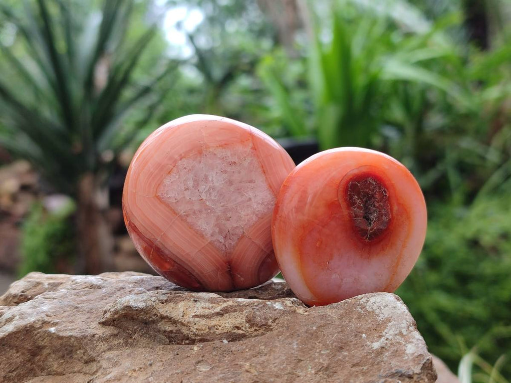 Polished Carnelian Agate Gemstone Galets x 20 From Madagascar - Toprock Gemstones and Minerals 