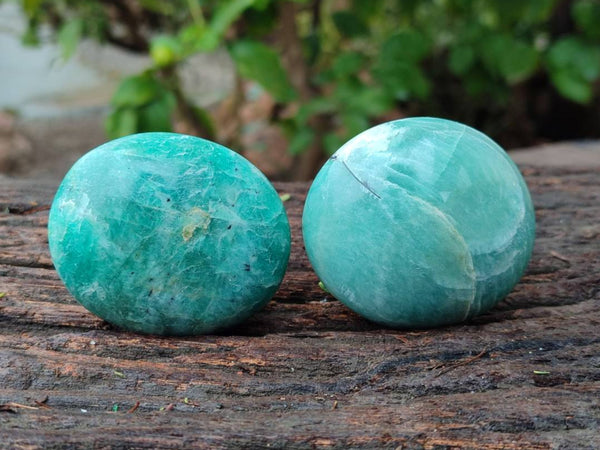 Polished Amazonite Palm Stones x 12 From Madagascar