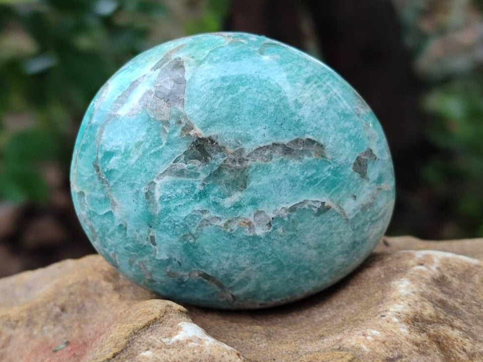 Polished Amazonite Palm Stones x 12 From Madagascar - Toprock Gemstones and Minerals 