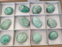 Polished Amazonite Palm Stones x 12 From Madagascar