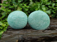 Polished Amazonite Palm Stones x 12 From Madagascar