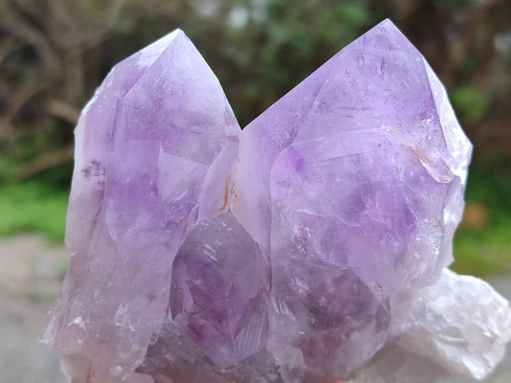 Natural Jacaranda Amethyst Quartz Crystals x 3 From Mumbwa, Zambia - Toprock Gemstones and Minerals 
