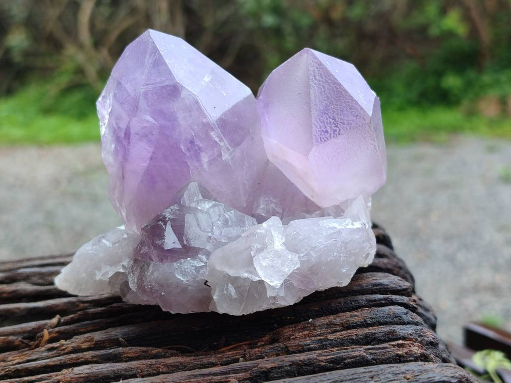 Natural Jacaranda Amethyst Quartz Crystals x 3 From Mumbwa, Zambia - Toprock Gemstones and Minerals 