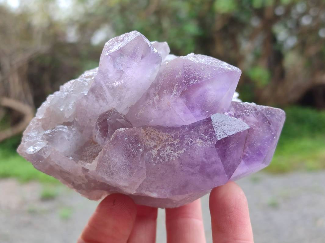 Natural Jacaranda Amethyst Quartz Crystals x 3 From Mumbwa, Zambia - Toprock Gemstones and Minerals 