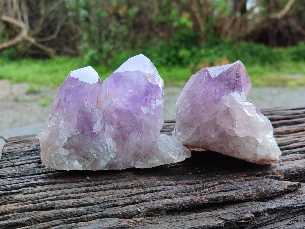 Natural Jacaranda Amethyst Quartz Crystals x 3 From Mumbwa, Zambia - Toprock Gemstones and Minerals 