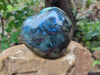 Polished Labradorite Hearts x 2 From Tulear, Madagascar - Toprock Gemstones and Minerals 