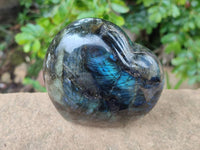 Polished Labradorite Hearts x 2 From Tulear, Madagascar