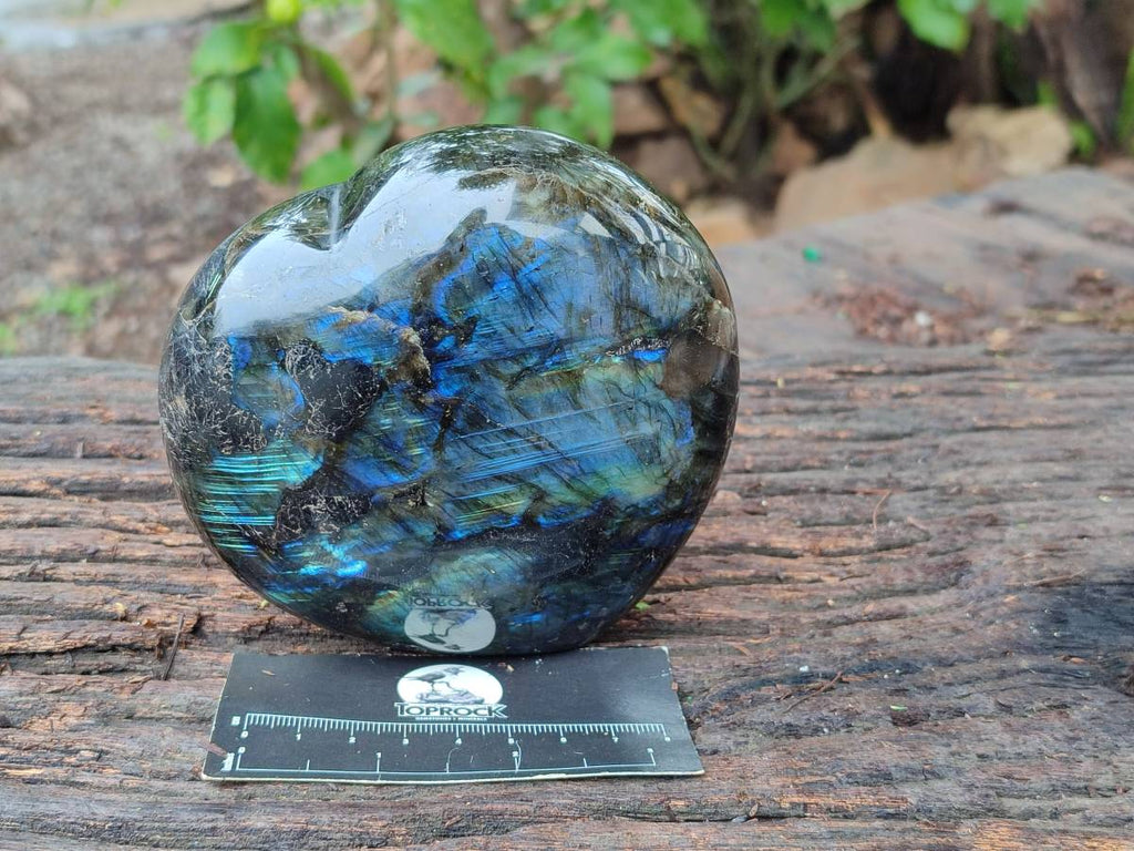 Polished Labradorite Hearts x 2 From Tulear, Madagascar - Toprock Gemstones and Minerals 