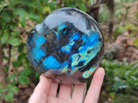 Polished Labradorite Hearts x 2 From Tulear, Madagascar