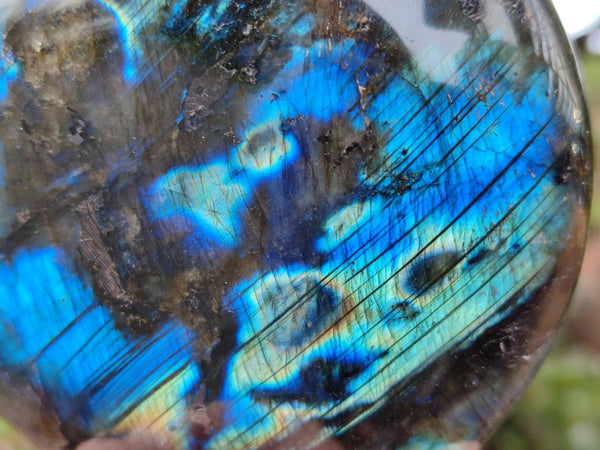 Polished Labradorite Hearts x 2 From Tulear, Madagascar