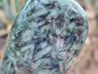 Polished Emerald Mica 'Mutokolite' Standing Free Forms x 3 From Mutoko, Zimbabwe