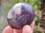 Polished Lepidolite Palm Stones x 12 From Ambatondrazaka, Madagascar - Toprock Gemstones and Minerals 