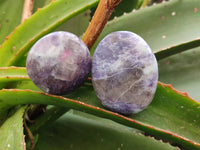 Polished Lepidolite Palm Stones x 12 From Ambatondrazaka, Madagascar