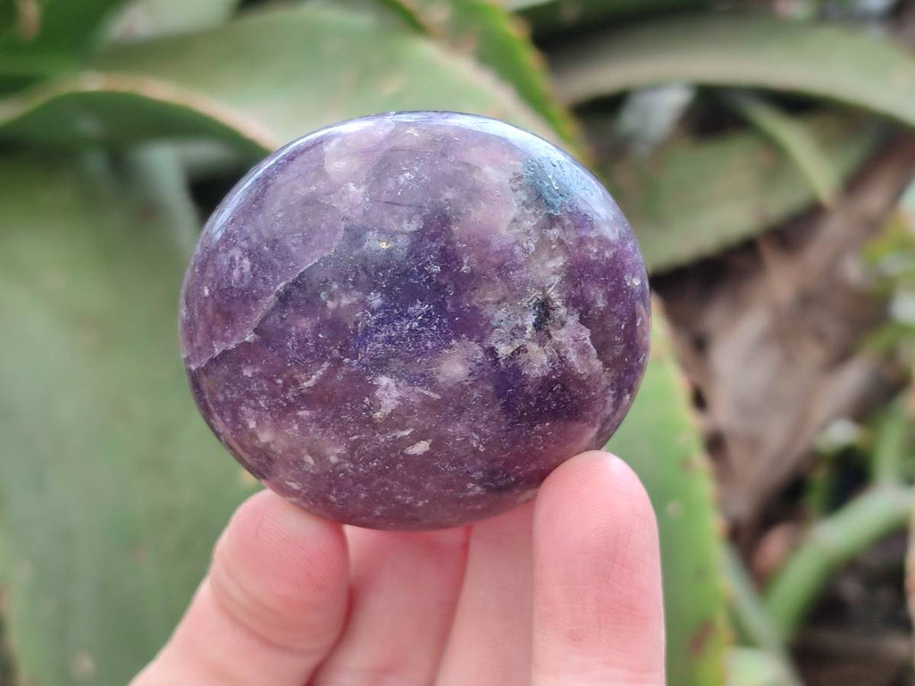 Polished Lepidolite Palm Stones x 12 From Ambatondrazaka, Madagascar - Toprock Gemstones and Minerals 