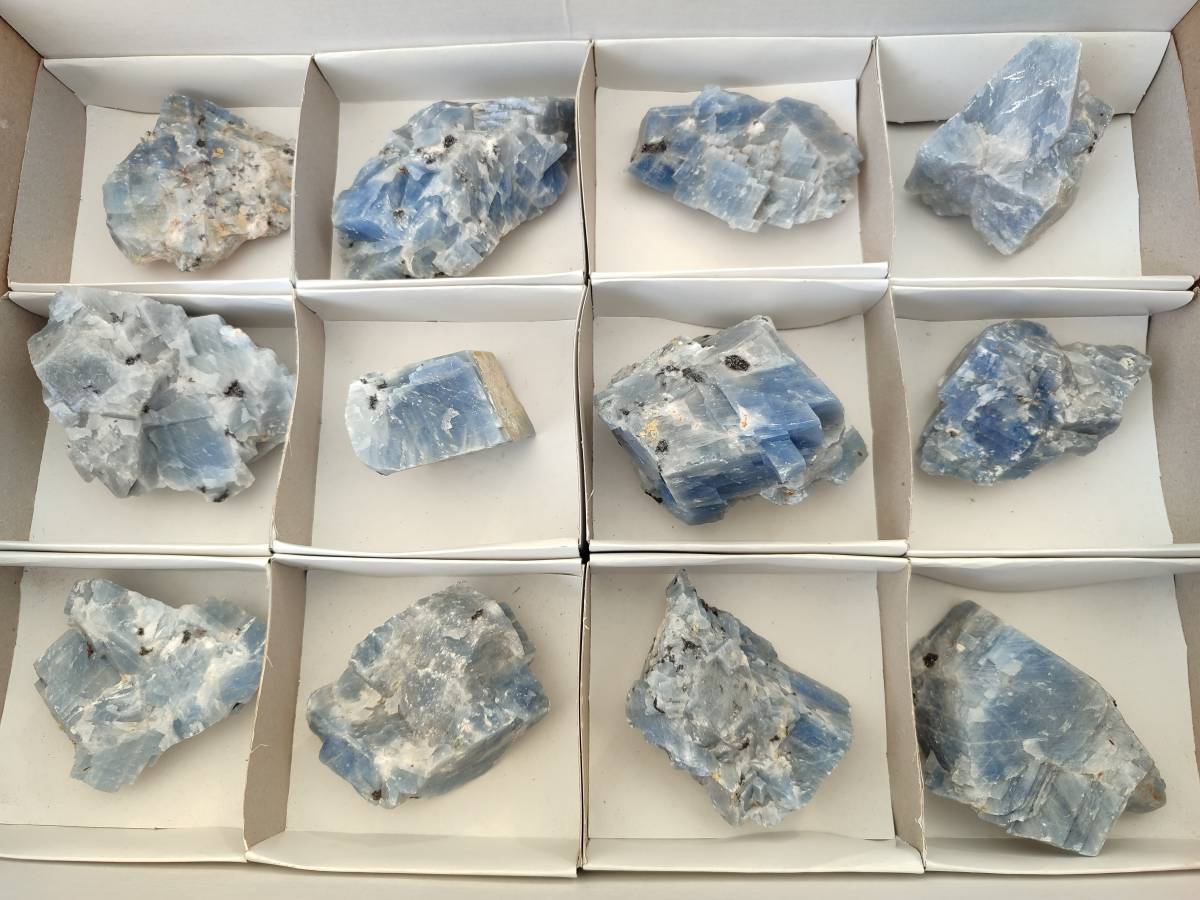 Natural Sky Blue Calcite Specimens x 12 From Namibia - Toprock Gemstones and Minerals 