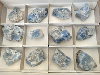 Natural Sky Blue Calcite Specimens x 12 From Namibia