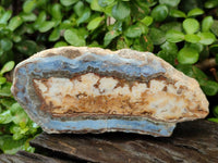 Polished On One Side Blue Lace Agate with Crazy Lace x 4 From Namibia