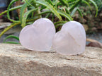 Polished Rose Quartz Hearts x 12 From Madagascar - Toprock Gemstones and Minerals 