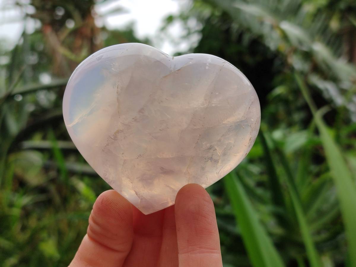 Polished Rose Quartz Hearts x 12 From Madagascar - Toprock Gemstones and Minerals 