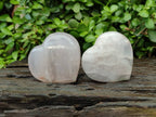 Polished Rose Quartz Hearts x 12 From Madagascar - Toprock Gemstones and Minerals 