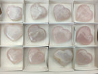 Polished Rose Quartz Hearts x 12 From Madagascar - Toprock Gemstones and Minerals 