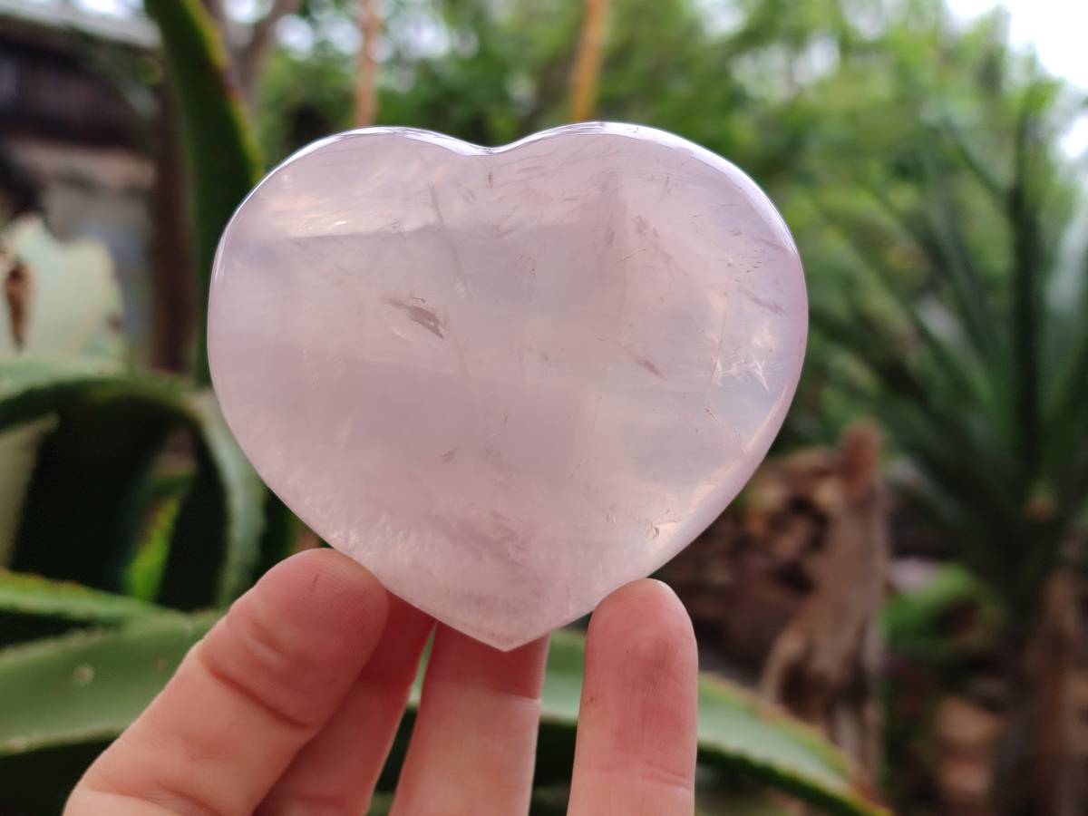 Polished Rose Quartz Hearts x 12 From Madagascar - Toprock Gemstones and Minerals 
