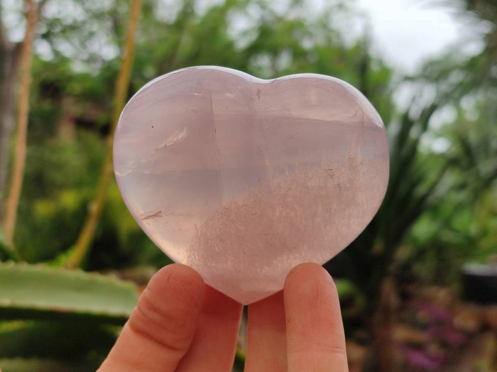 Polished Rose Quartz Hearts x 12 From Madagascar - Toprock Gemstones and Minerals 