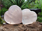 Polished Rose Quartz Hearts x 12 From Madagascar - Toprock Gemstones and Minerals 