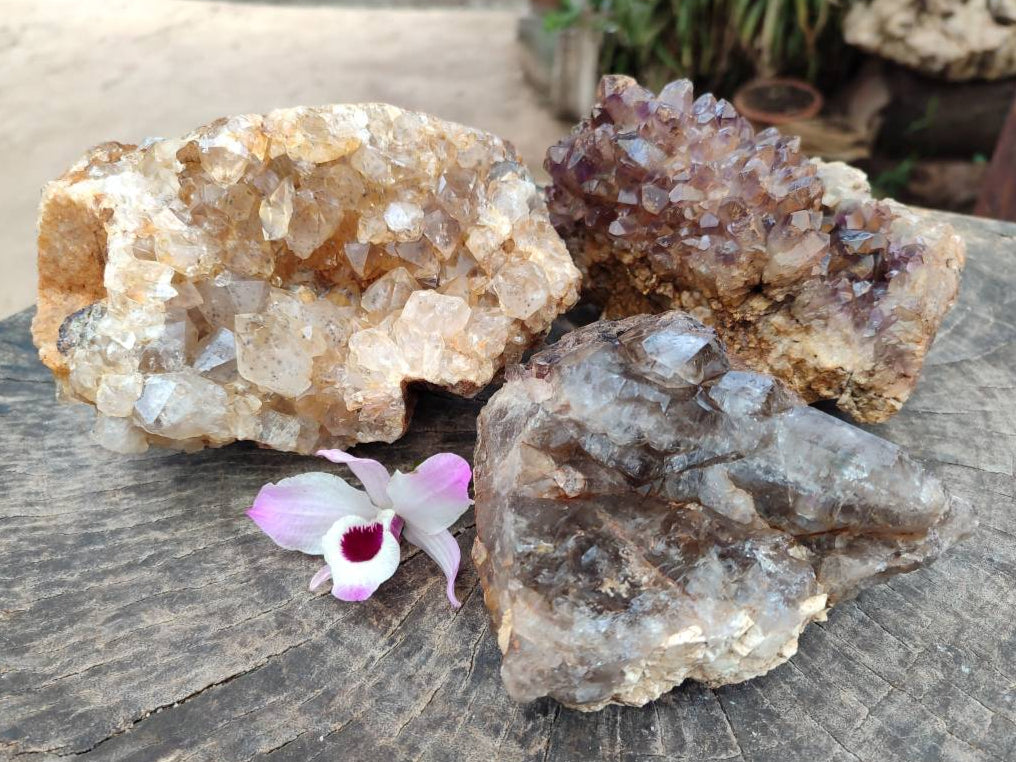Natural Multi Mineral Specimens x 3 From Southern Africa - Toprock Gemstones and Minerals 