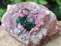 Natural Salrose Cobaltion Dolomite with Malachite Specimens x 6 From Kakanda, Congo