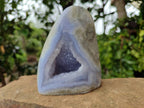 Polished Blue Lace Agate Standing Free Forms x 3 From Nsanje, Malawi - Toprock Gemstones and Minerals 