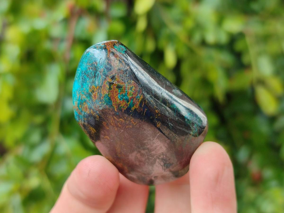 Polished Shattuckite Malachite and Bornite Free Forms x 6 From Kaokoveld, Namibia - Toprock Gemstones and Minerals 