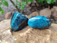 Polished Shattuckite Malachite and Bornite Free Forms x 6 From Kaokoveld, Namibia