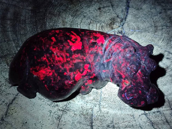 Hand Made Verdite Hippo Carvings x 3 From Nyanga, Zimbabwe