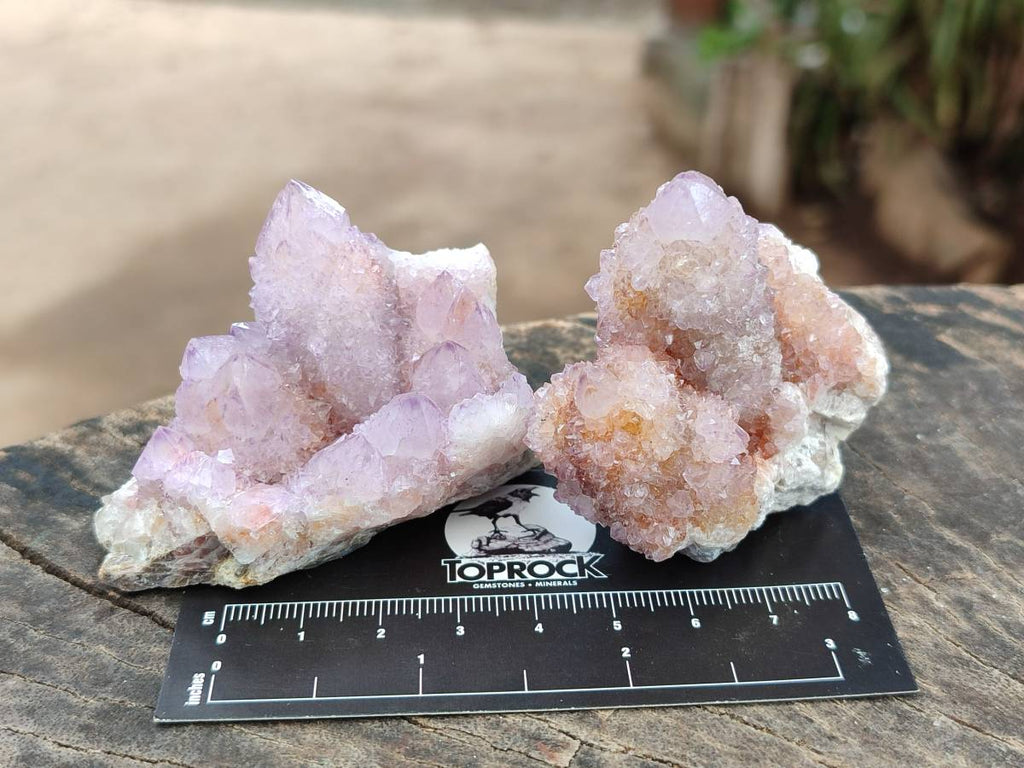 Natural Amethyst Spirit Quartz Clusters x 12 From Boekenhouthoek, South Africa - Toprock Gemstones and Minerals 