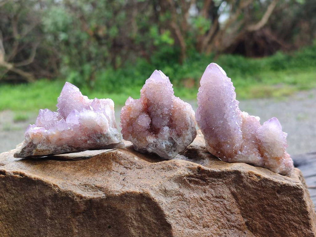 Natural Amethyst Spirit Quartz Clusters x 12 From Boekenhouthoek, South Africa - Toprock Gemstones and Minerals 