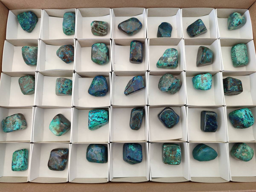Polished Shattuckite Free Forms x 35 From Congo - Toprock Gemstones and Minerals 